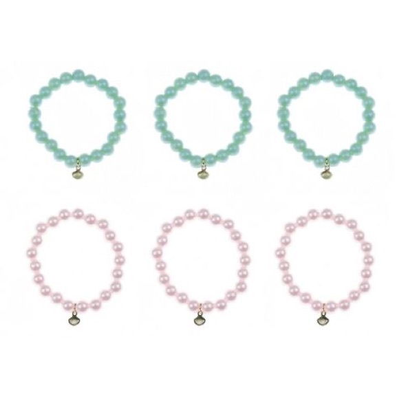 Beaded shell charm bracelet set of 6 - Picture 2 of 3